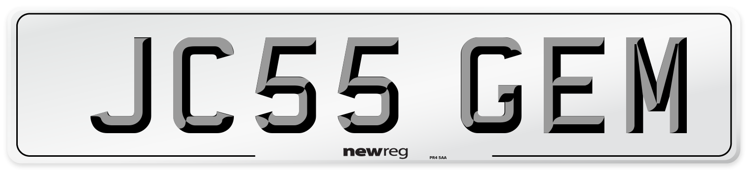 JC55 GEM Number Plate from New Reg